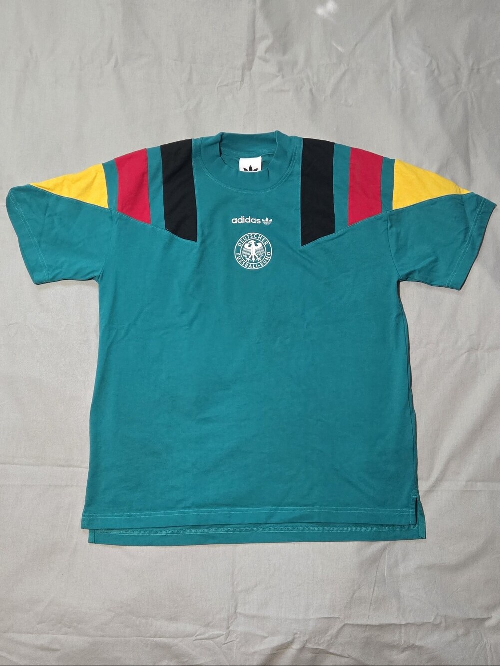 Adidas Germany EQT T-Shirt Teal Black Red Yellow Size Men's M NWOT